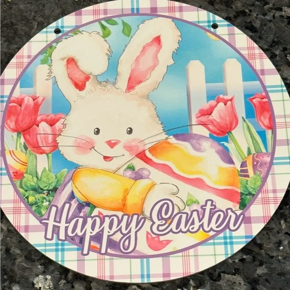 Easter Bunny Hanging Decoration or Wreath Attachment - Multicolor